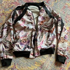 Blackmilk pink shattered crystal bomber